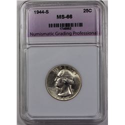 1944-S WASHINGTON QUARTER NGP