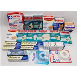 BAG OF ASSORTED FIRST AID HOME SUPPLIES