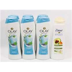 BAG OF OLAY BODY WASH AND DOVE SHAMPOO