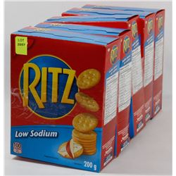 5 BOXES OF RITZ LOW SODIUM CRACKERS