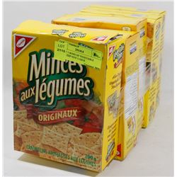 LOT OF 5 BOXES OF VEGETABLE THINS, EXP NOV 11/2018