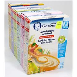 6 ASSORTED BOXES OF GERBER CEREAL