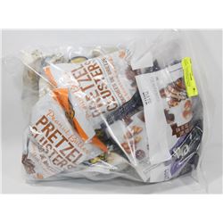 BAG WITH PEANUT BUTTER PRETZEL CLUSTERS, OMG'S