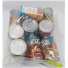 Image 1 : BAG OF ASST CANNED GOODS INCL HEINZ BEANS.