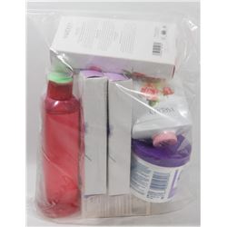 BAG WITH ASSORTED CREAMS AND LOTIONS
