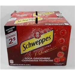 LOT OF 2 CASES OF 12 SCHWEPPES CRANBERRY GINGER