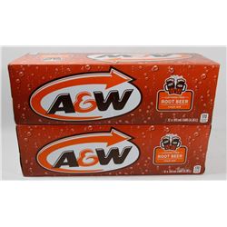 LOT OF 2 CASES OF 12 CANS A&W ROOTBEER
