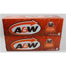 LOT OF 2 CASES OF 12 CANS A&W ROOTBEER