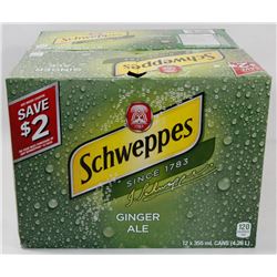 LOT OF 2 CASES OF 12 SCHWEPPES GINGER ALE
