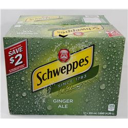LOT OF 2 CASES OF 12 SCHWEPPES GINGER ALE
