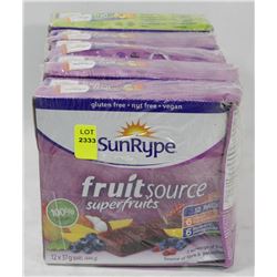 5 BOXES OF SUNRYPE FRUIT LEATHER