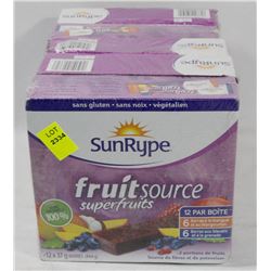 5 BOXES OF SUNRYPE FRUIT LEATHER