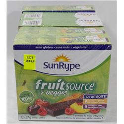 5 BOXES OF SUNRYPE FRUIT LEATHER