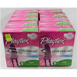 10 BOXES OF PLAYTEX GENTLE GLIDE 360 TAMPONS