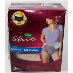 CASE OF 12 MODERN RISE SIZE SMALL DEPENDS