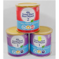 3 ASSORTED TUBS OF NESTLE GOOD START BABY FORMULA