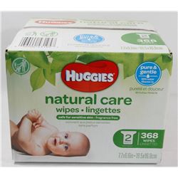 BOX OF HUGGIES NATURAL CARE BABY WIPES