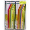 Image 1 : 2 NEW PACKS OF 6 EACH SILICONE REUSABLE STRAWS