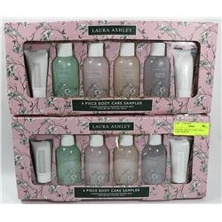 2 LAURA  ASHLEY 6 PIECE BODY CARE SAMPLER