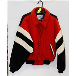 NEW MENS SZ M RED, WHITE & BLACK BOMBER STYLE