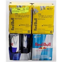 4 ASSORTED PACKS OF RED BULL -ONE BOX ONLY PARTIAL