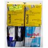 Image 1 : 4 ASSORTED PACKS OF RED BULL -ONE BOX ONLY PARTIAL
