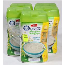 5 TUBS OF GERBER OATMEAL