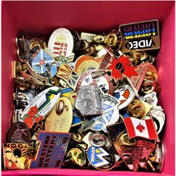 1)  LOT OF 129 ASSORTED LAPEL PINS