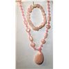 Image 1 : 18)  ROSE QUARTZ NECKLACE & BRACELET