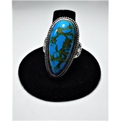 6)  ELONGATED OVAL TURQUOISE WITH COPPER