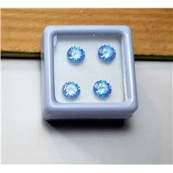 4)  LOT OF 4 MATCHED OCEAN BLUE ROUND