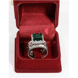 BIRTHSTONE ENGAGEMENT WEDDING RING