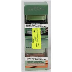 LOT OF 2 L'OREAL PURE CLAY MASK