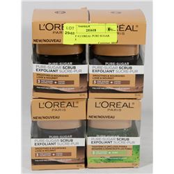 LOT OF 4 L'OREAL PURE SUGAR SCRUB
