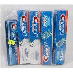 BAG OF ASSORTED TOOTHPASTE