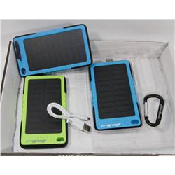 LOT OF 3 EDDIE BAUER SOLAR POWER BANKS 6000MAH