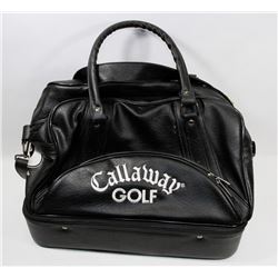 CALLAWAY CARRY-ALL LEATHER GOLF BAG.