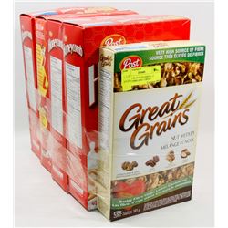 LOT OF 5 BOXES OF CEREAL, 4 HONEYCOMB AND 1 GREAT