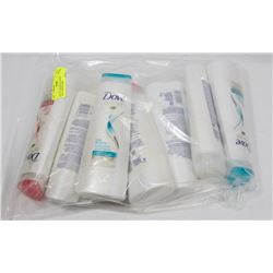 BAG OF ASSORTED DOVE SHAMPOO AND CONDITIONER