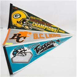 LOT OF 3 VINTAGE BANNERS INCLUDING SIGNED