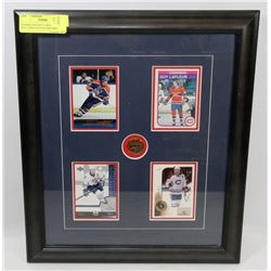 FRAMED HOCKEY CARDS INCLUDING WAYNE GRETZKY,