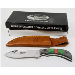 NEW DEER CREEK 7.25" HUNTING KNIFE WITH SHEATH