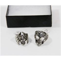 LOT OF TWO NEW SKULL RINGS