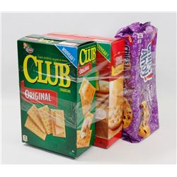 LOT OF ASSORTED COOKIES, CRACKERS AND MORE
