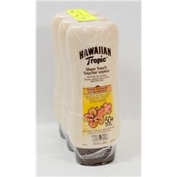 LOT OF 3 HAWAIIAN TROPIC SHEER TOUCH SUNSCREEN