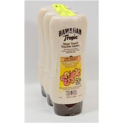 LOT OF 3 HAWAIIAN TROPIC SHEER TOUCH SUNSCREEN