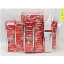 BAG OF COLGATE OPTIC WHITE TOOTHPASTE