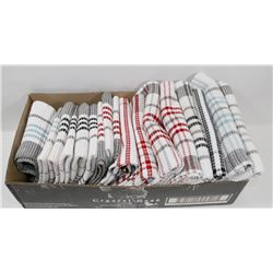 BOX W/9 DISH CLOTHS & 8 TEA TOWELS -