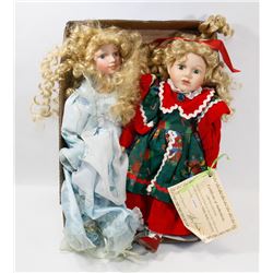 LOT OF 2 COLLECTOR DOLLS WITH CERTIFICATES.