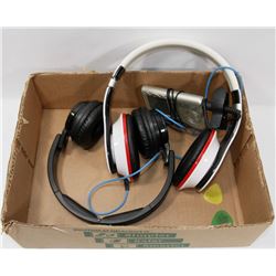 BOX W/2 SETS OF OVER-EAR HEADPHONES